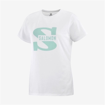 Dámské Tričko Salomon OUTLIFE BIG LOGO Krátké Sleeve Bílé | CZ-65731PS