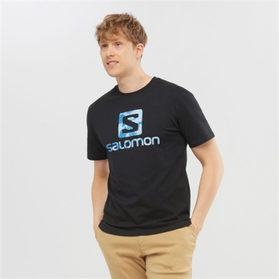 Pánské Tričko Salomon OUTLIFE LOGO Krátké Sleeve Černé | CZ-76548NI